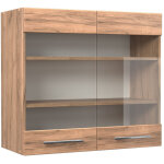 Armoire en verre fame - line, ch�ne de force dor�, 80cm, vicco