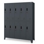 Armoire vestiaire m�tallique bhp � 10 portes bartek 1360 x 1720 x 450 mm, anthracite