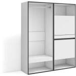 Skraut home - armoire vestiaire ouvert, armoire de rangement ouverte, 120x145x35 cm, chambre  coucher, ...