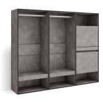 Skraut home - armoire vestiaire ouvert, armoire de rangement ouverte, 180x145x35 cm, chambre  coucher, ...