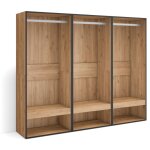 Skraut home - armoire vestiaire ouvert, armoire de rangement ouverte, 180x145x35 cm, chambre  coucher, ...