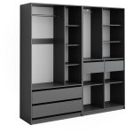 Vicco - armoire à vêtements elmo, anthracite, 100x200cm lot de 2 Vicco - armoire à vêtements elmo, anthracite, 100x200cm lot de 2