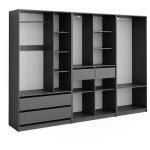 Vicco - armoire  vtements elmo, anthracite, 100x200cm lot de 3