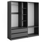 Armoire  vtements elmo, anthracite, 100x200cm lot de 2, vicco