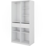 Vicco - armoire � v�tements elmo, blanc, 100 x 200 cm avec 2 tiroirs