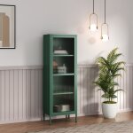 Armoire vitre skyl acier verre 150 x 50 x 35 cm vert sapin [en. casa]
