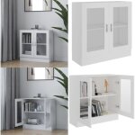 Vidaxl - armoire  vitrine blanc 82, 5x30, 5x80 cm bois d'ingnierie - bibliothque blanche - meuble ...