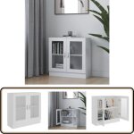 Vidaxl - armoire  vitrine blanc 82, 5x30, 5x80 cm bois d'ingnierie - bibliothque blanche - meuble ...