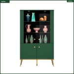 Armoire vitrine - h. 150 x l. 92 x p. 40 cm - sapin