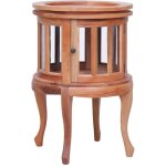 Armoire de vitrine naturel 50x50x76 cm bois d'acajou massif, brun, 283844