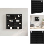 Armoire � vitrine noir 60x8, 5x58 cm bois d'ing�nierie - meuble mural - �tag�re murale - biblioth�que ...