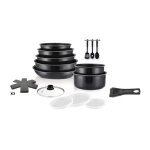 Batterie de cuisine - tous feux dont induction art&cuisine ac1824 - aluminium - 18 pieces - anti - adhrent ...