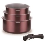 Arthur martin - lot de 3 casseroles am1088 - tous feux dont induction - 16 / 18 / 20 cm + 1 poignée amovible ... Arthur martin - lot de 3 casseroles am1088 - tous feux dont induction - 16 / 18 / 20 cm + 1 poignée amovible ...