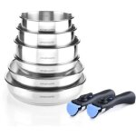 Arthur martin - am5538 - batterie de cuisine 8 pieces inox : 3 poeles, 3 casseroles, 2 poign�es - tous ...