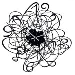 Arti e mestieri - horloge murale big doodle 90 cm en fer noir, chiffres tisss, design dcoratif moderne, ...