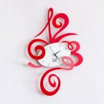 Arti e mestieri - horloge murale rouge robin 34x51cm cm en acier, design minimaliste et silencieux pour ...