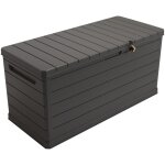 Artplast - coffre de rangement ext�rieur 350l - coffre de jardin gris 118. 5x52x57cm - poign�es de transport ...