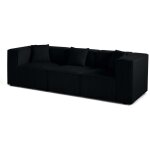 Lisa design - arty - canap� modulable 3 places - en velours c�tel� - noir