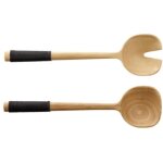 Asa couverts  salade avec manche en nylon noir wood