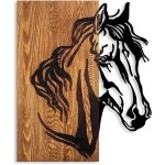 Asir group llc - décoration murale en bois et métal walnut cheval Asir group llc - décoration murale en bois et métal walnut cheval