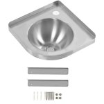 Asixxsix lavabo de salle de bain en acier inoxydable � la finition bross�e, �vier de lavabo triangulaire ...
