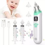 Aspirateur nasal �lectrique 2 en 1 pour b�b�s avec 3 niveaux d'aspiration et 3 embouts en silicone, anti ...