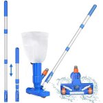 Aspirateur de piscine am�lior� avec brosse, sac � feuilles et perche de 40 pouces 1pc - choyclit