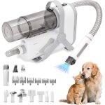 Aspirateur poil de chien chat, pulseur pour chiens silencieuse aspirateur chien toilettage avec 10 outils ...