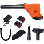 Aspirateur souffleur �lectrique, 600w, 2 batteries et 1 chargeur, 5 types de soufflettes, 45�15cm, orange. ...