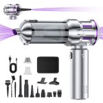 Aspirateur voiture sans fil 3 - en - 1 puissant (20kpa) - mini aspirateur avec moteur brushless, 3 niveaux ...