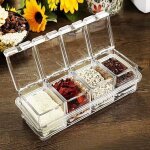 Assaisonnement box set 4 pi�ces bouteilles transparentes sel spice jar, pots � �pices cuisine condiment ...