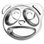 Assiette en acier inoxydable � motifs d'animaux, antirouille, plateau compartiment� s�curitaire pour ...