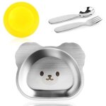 [jamais utilis]assiettes bb en acier inoxydable avec ventouse, assiettes  ventouse pour bb assiettes ...