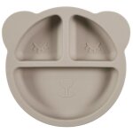 Assiette b�b� en silicone  ours  23cm gris