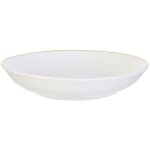 Assiette creuse en porcelaine pearl gold 21 cm blanche