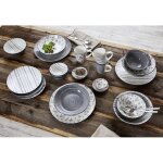 Assiette creuse  sendai  vrille blanche