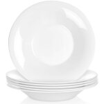 Assiettes creuses en verre blanches 215 cm 400 ml lot de 6