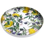 Assiette d�corative citron et olives pour la cuisine, plateau en m�tal �l�gant, id�al pour la d�coration ...