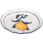 Assiette d�corative en porcelaine au motif citron, id�ale pour la cuisine ou la salle � manger, r�sistante ...