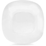 Assiette a dessert carree blanche en verre opale elegant