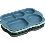 Assiette divise 4 pcs menu assiettes, 5 compartiments 28cm pp service de table, sparateurs incassables ...