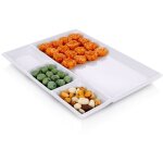 Assiette divise en porcelaine blanche 26, 5x20 cm