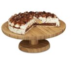 Assiette a gateau sur socle en bambou