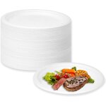 Assiettes jetables 100 pcs bagasse de canne � sucre assiettes en carton papier jetables pour pique - ...