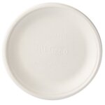 Assiettes en p�te de bois, indivisibles, diam�tre 17 cm, blanches, � fibre de bois �, 50 pi�ces, papstar ...