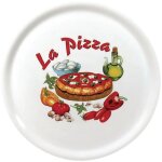 Assiette � pizza 310 mm - d�cor la pizza - lot de 6 - saturnia