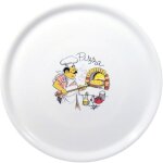 Assiette  pizza traditionnelle en porcelaine, blanche, diamtre. 31 cm - lot de 6 pices.