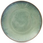 Assiette plate en ceramique verte glaze 27 cm