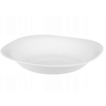Assiette plate creuse en verre blanc 23 cm