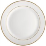 Assiette plate ronde en porcelaine blanche 27 cm ? �l�gance avec �l�ments dor�s ? pour repas quotidiens ...